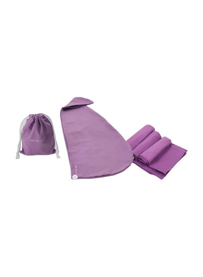 ldeen Microfiber Towel Set + Hair Towel Bundle - Image 1
