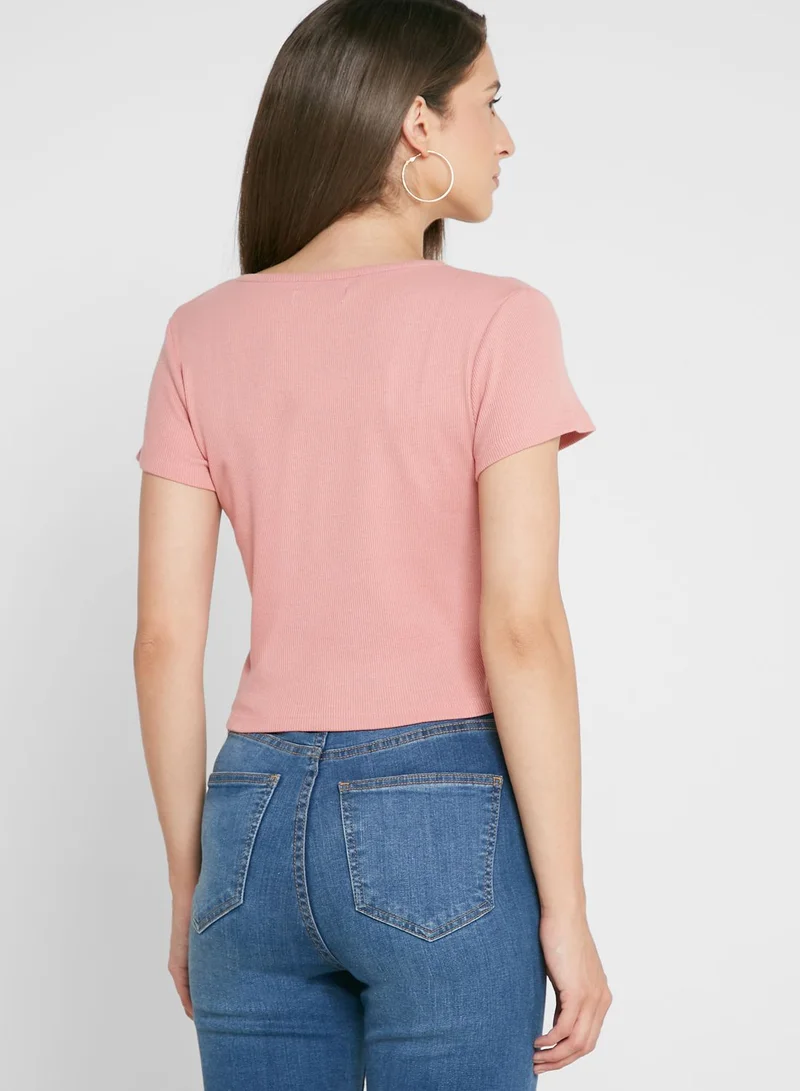 BCBGeneration Drawstring Detail Knitted Top