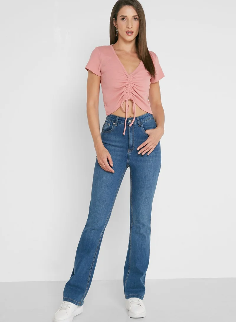 BCBGeneration Drawstring Detail Knitted Top