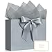 JMANNI Gift Bags 1PCS Gift Bags Large with Ribbon and 1 Greeting Cards 2 Tissue Paper Portable Paper Gift Bag with Handles Birthday Gift BagsPresent Bags for Wedding Party Mothers Day - Image 1
