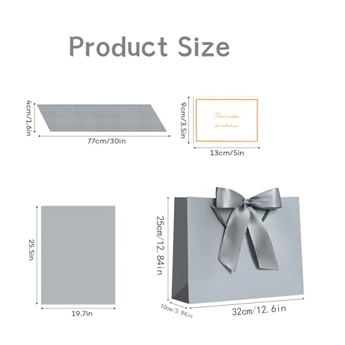 JMANNI Gift Bags 1PCS Gift Bags Large with Ribbon and 1 Greeting Cards 2 Tissue Paper Portable Paper Gift Bag with Handles Birthday Gift BagsPresent Bags for Wedding Party Mothers Day - Image 5
