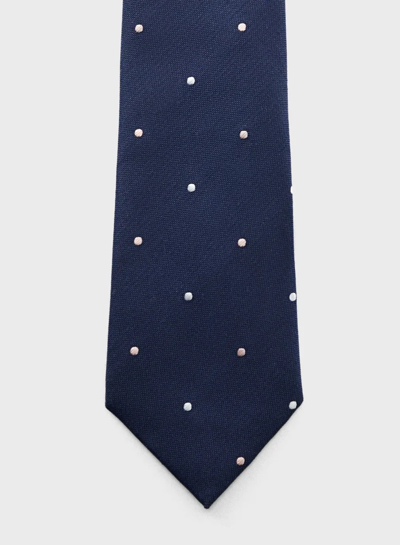 Mango Man Micro Polka Dots Structure Tie