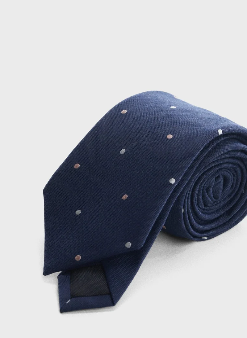 Mango Man Micro Polka Dots Structure Tie