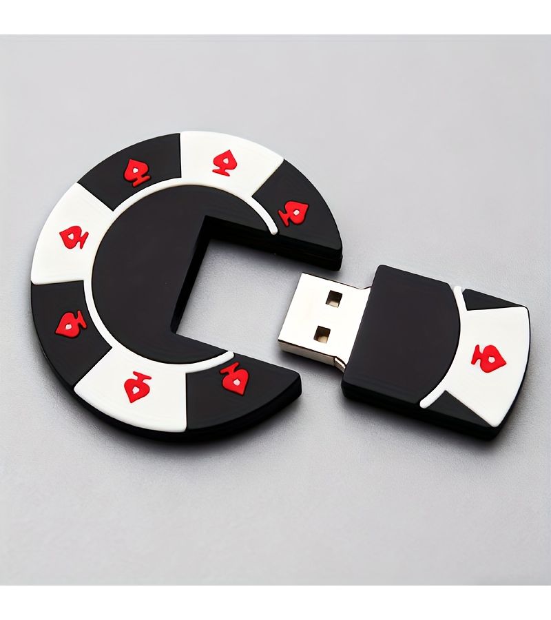 محرك أقراص USB فلاش بلاستيكي لبوكر بحجم 128 جيجابايت - Image 1