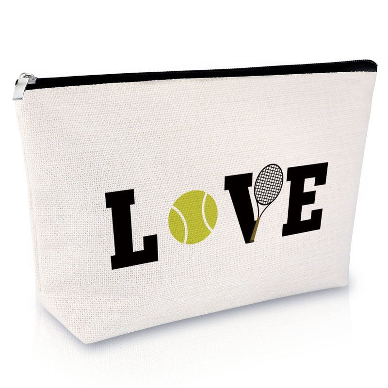 Sfodiary Tennis Gifts Makeup Bag Inspirational Gift For Tennis Player Birthday Gift For Women Cosmetic Bag Tennis Lover Gift Graduation Gift For Tennis Girl Travel Cosmetic Pouch Christmas Gift