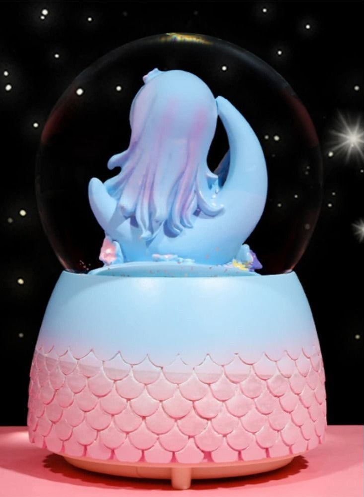 Captaintech Snow Globe, 3.14 Inch Snowglobes with 7 Musics for Girls Room Decor Collection,Mermaid Gifts for Girls Age 6-12 Years Old Christmas Birthday Gifts for Girls - Image 3