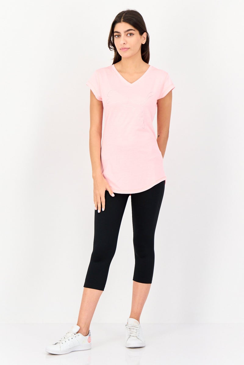 PUMA Women Sportswear Fit Short Sleeves Training T-Shirt, Heather Peach - Image 4