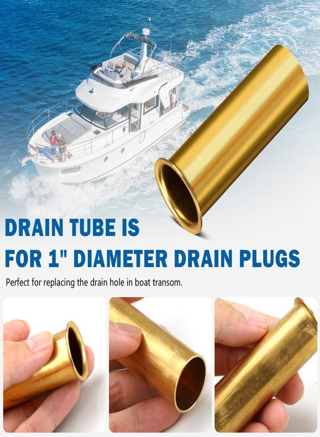Hasanbar Brass Drain Tube for Boats, 3 Inch Long x 1 Inch ID Brass Boat Drain Plug Tube Transom Drain Tube for Transom, Motorwell, Splashwell, Livewell or Baitwell Installation, 2 Pack - Image 4