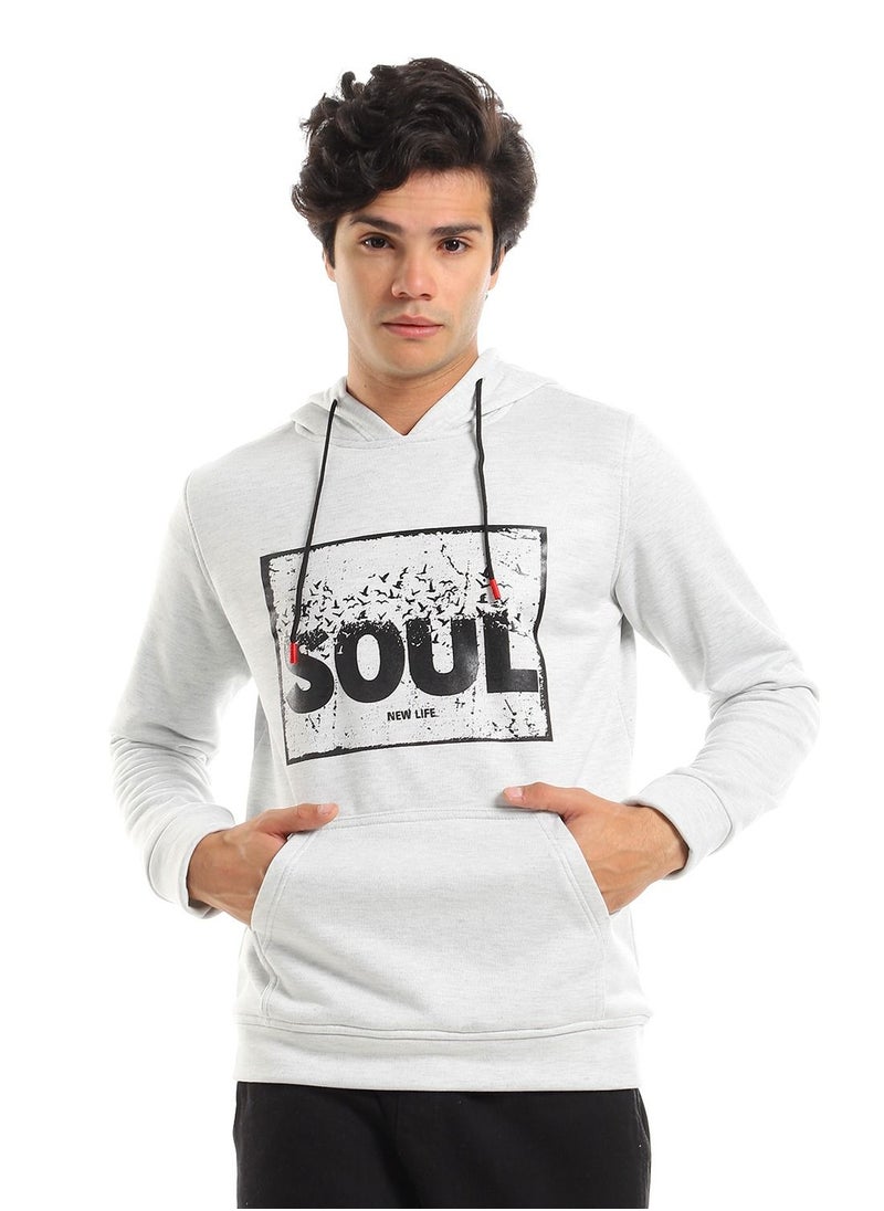 Caesar Printed ( SOUL) Hoodie - lightgrey  - Image 1