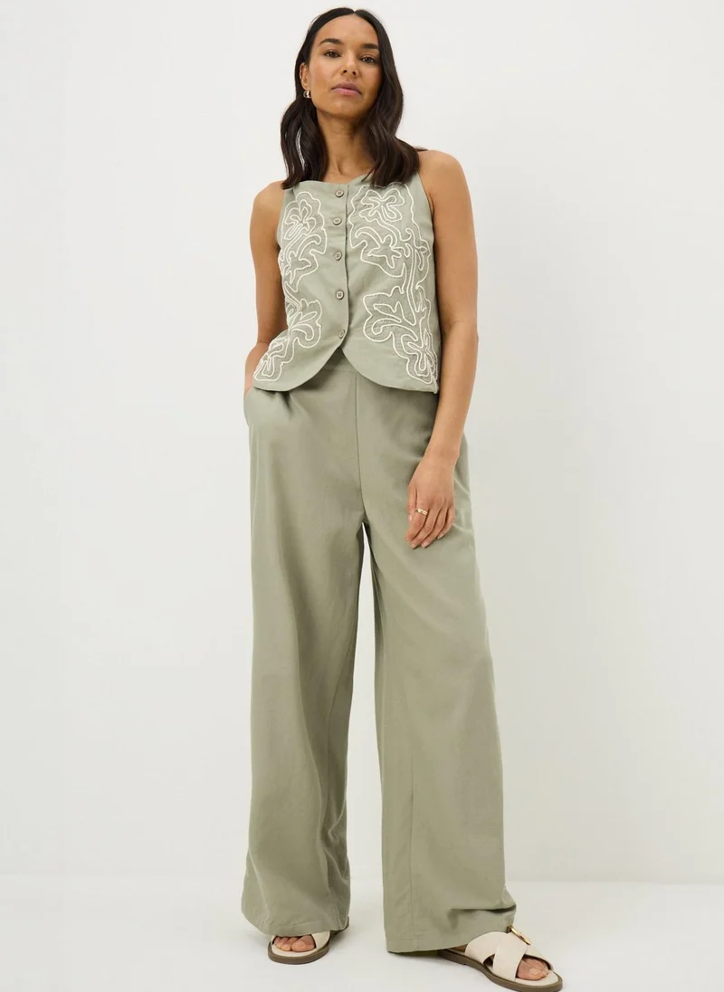 ماتلان Sage Green Wide Leg Co Ord Trousers