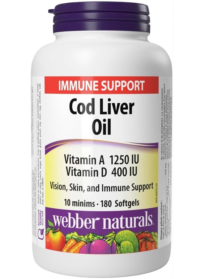 Webber naturals Cod Liver Oil 180 Softgels  - Image 1