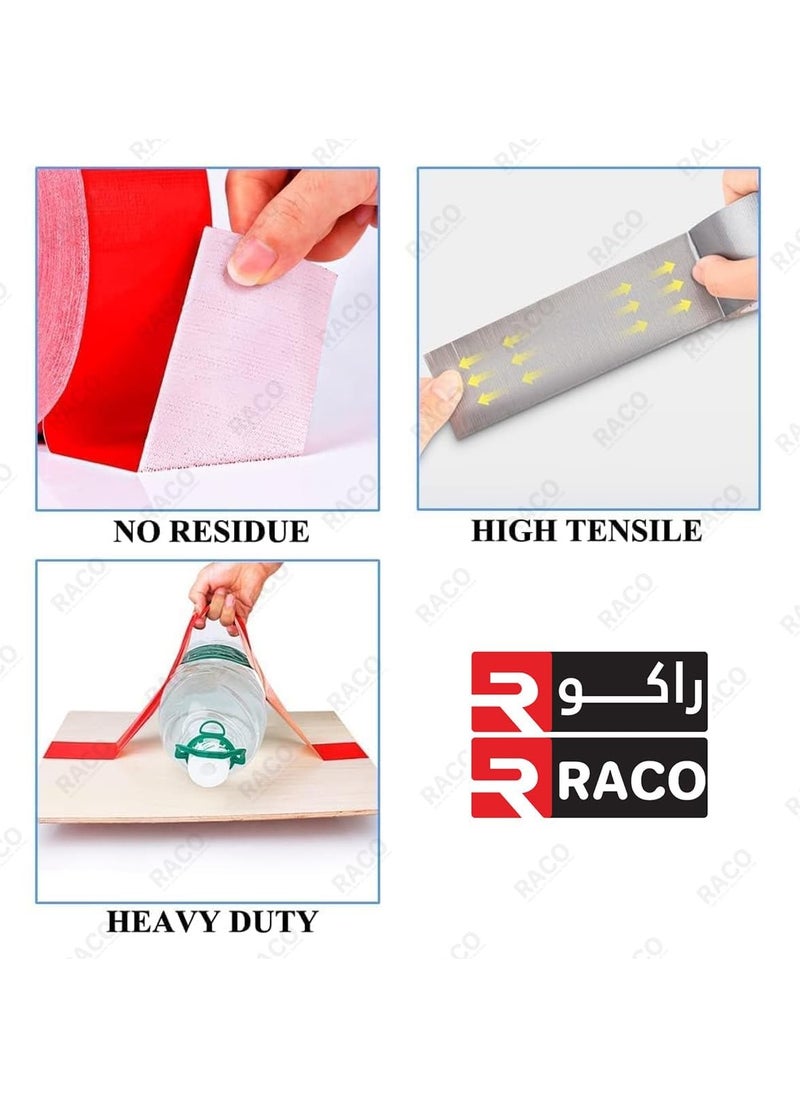 RACO - RACO Duct/Cloth Tapes Strong Adhesive Tape for Sealing, Patching, Securing Cables and Labelling, Heavy Duty Tape for Indoor & Outdoor Use 50mmx25M (Yellow) - Image 1