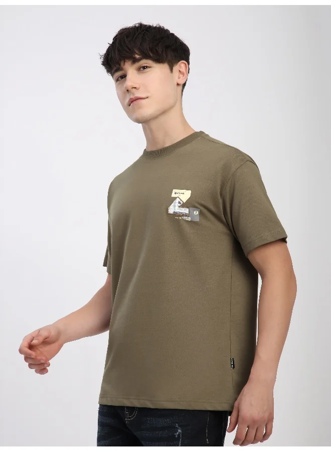Beyoung Camel Beige Z Embroidered Patch Oversized T-Shirt