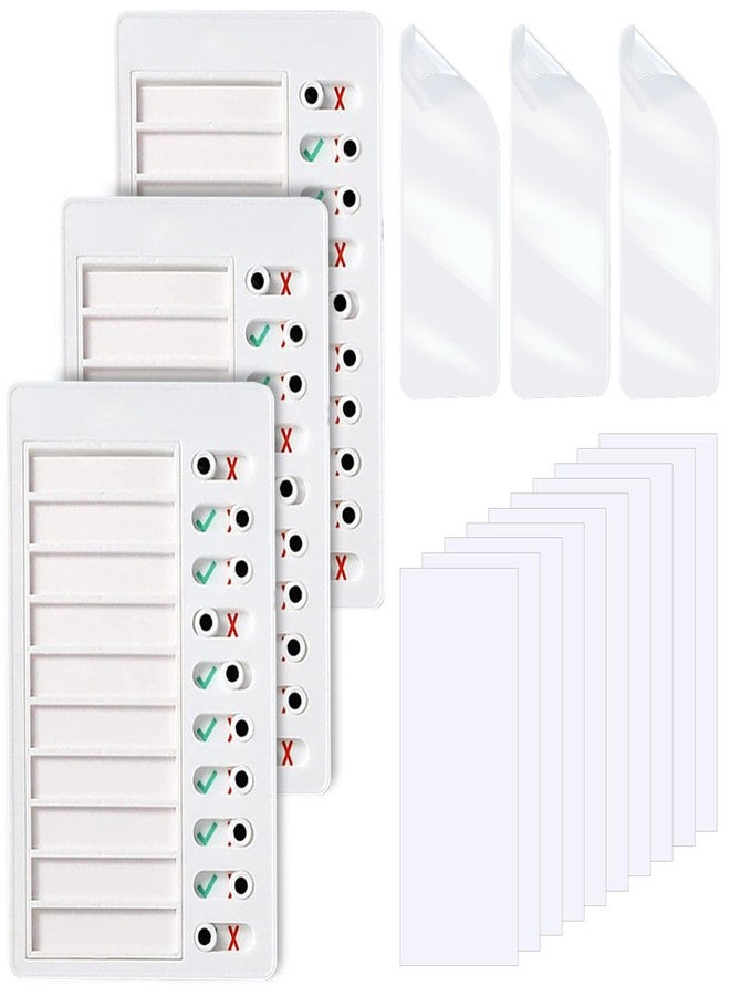 BetterJonny 3 Pieces to Do List Checklist Boards, Plastic Memo Boards, Detachable Message Boards Checklist Slider, Schedule Planning Boards with 3 Acrylic Adhesive and 10 Cardstock for Check Items Accessories - Image 1