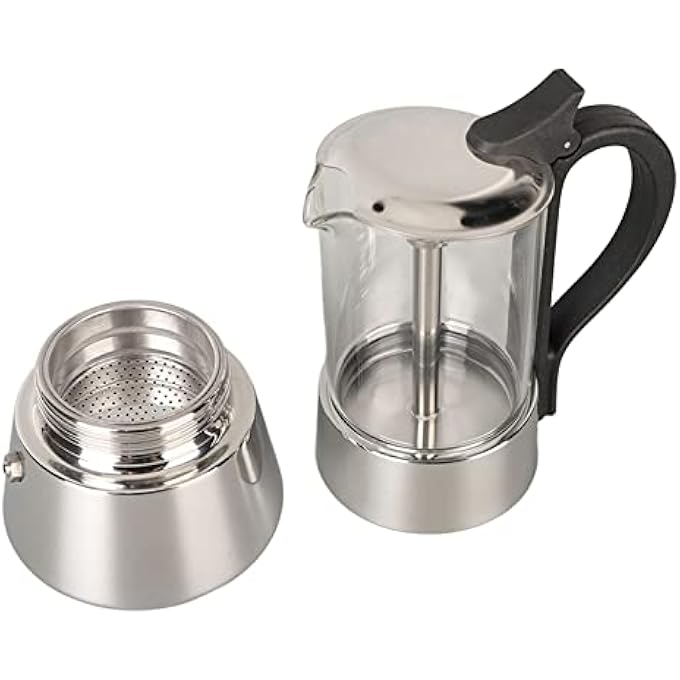 Eujgoov 304 Stainless Steel 6 Cups Italian Moka Pot Stovetop Espresso Coffee Maker For Home Kitchen - Image 4