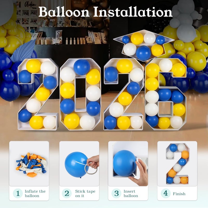 Deerher 2026 Graduation Party Decorations - 2.3FT Pre-Cut 2026 Marquee Numbers Sign with Light - Mosaic Foam Board Includes Glue Gun Balloons for Kindergarten Preschool College Prom - Image 4