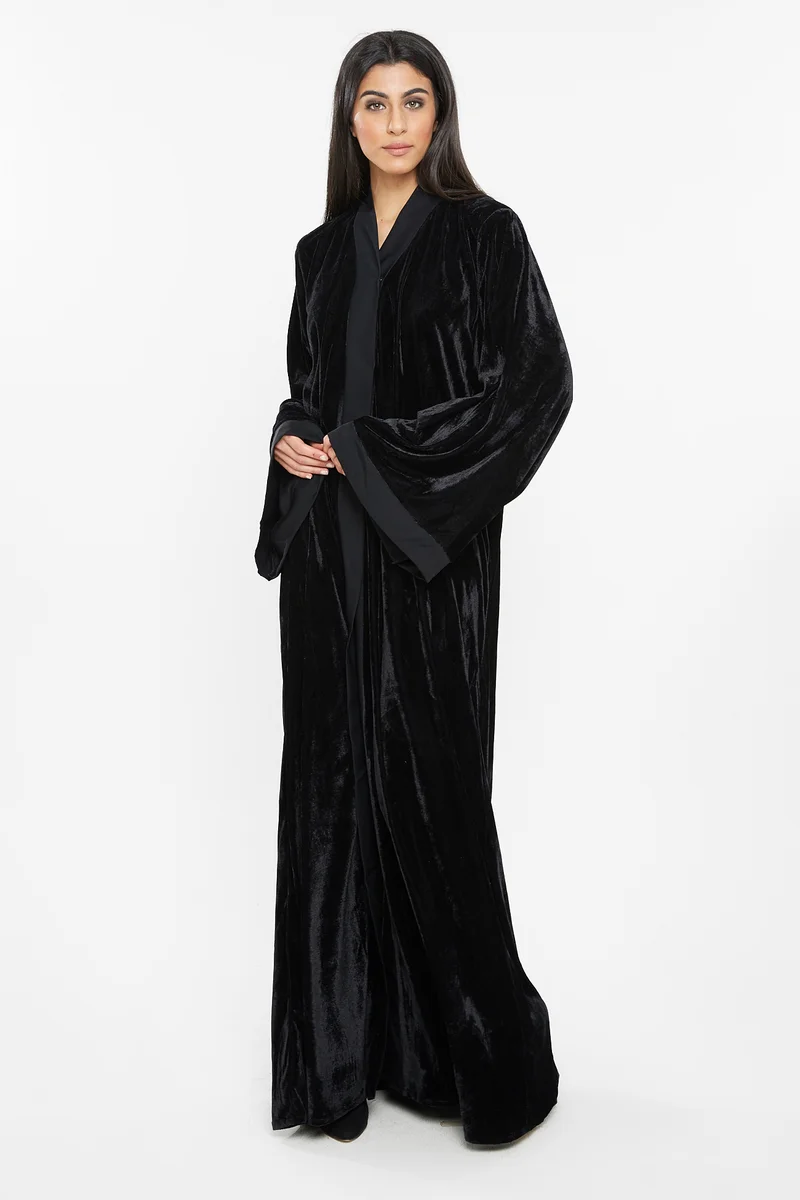 النخبة A casual abaya in light weighed rich velvet-AJ151A
