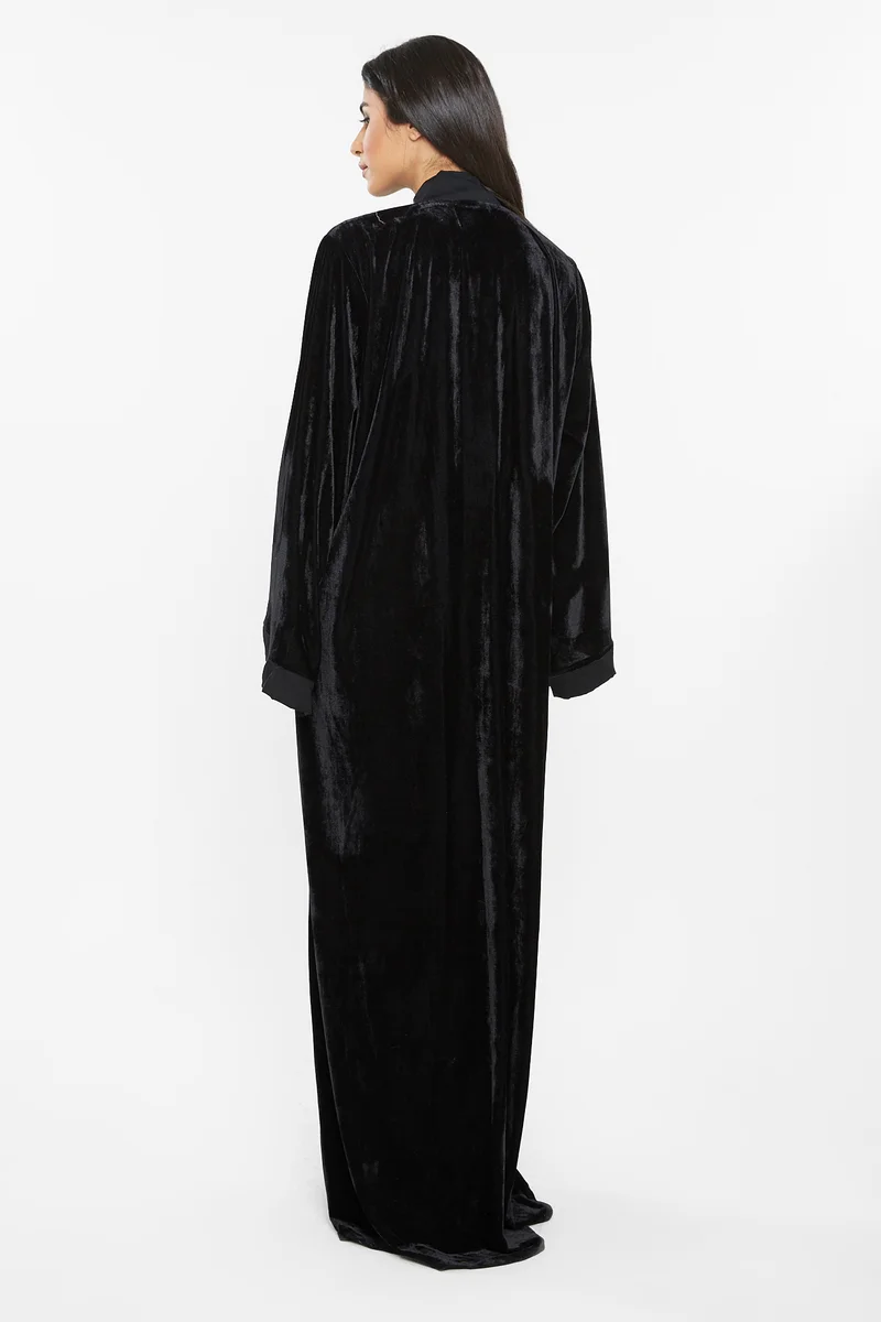 النخبة A casual abaya in light weighed rich velvet-AJ151A
