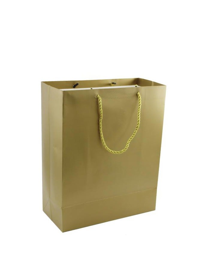 PARTY FUN Paper Gift Bag 26x12x32cm, Luxurious Gifting Experience Golden Color  - Image 1