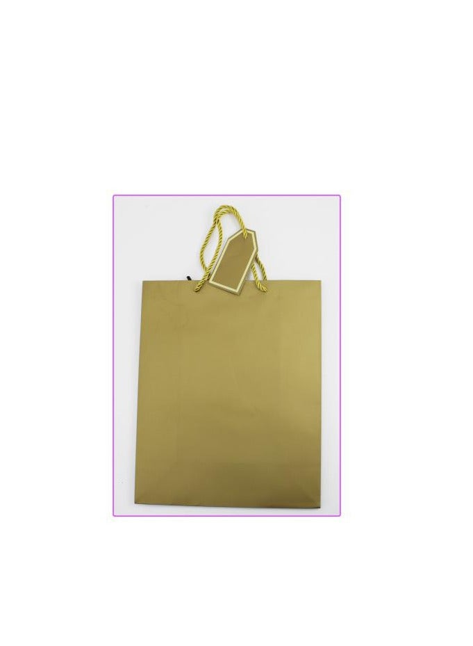 PARTY FUN Paper Gift Bag 26x12x32cm, Luxurious Gifting Experience Golden Color  - Image 3