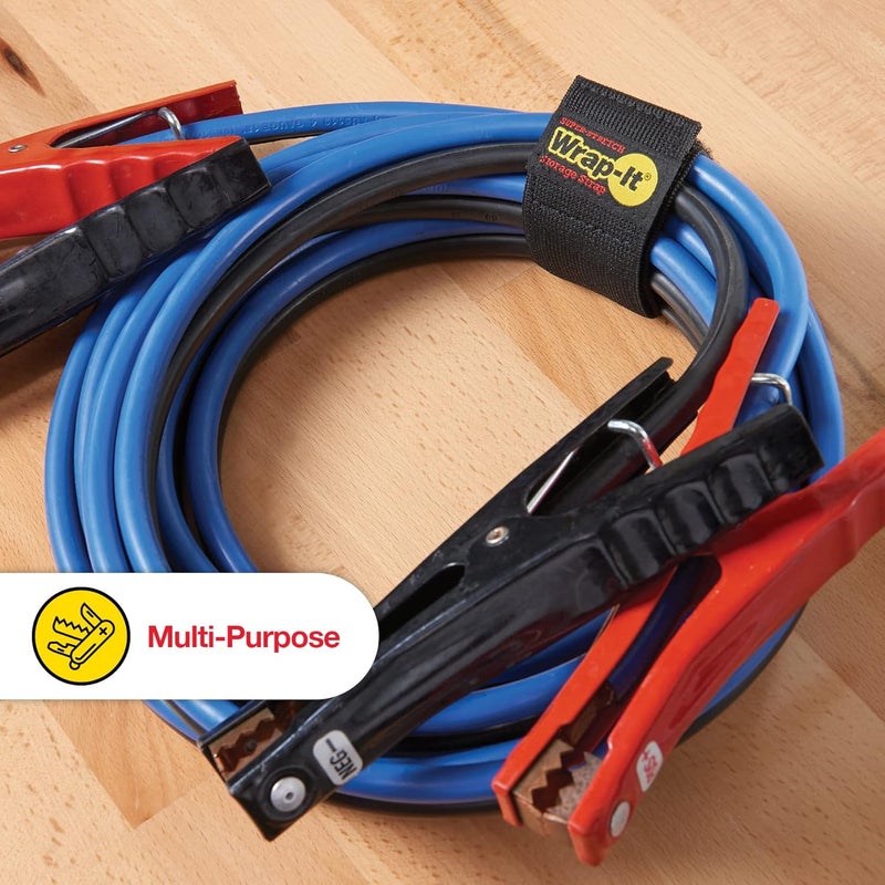 Wrap-It Storage Super-Stretch Straps - 12" (8 Pack) - Elastic Hook and Loop Cinch Straps - Image 2