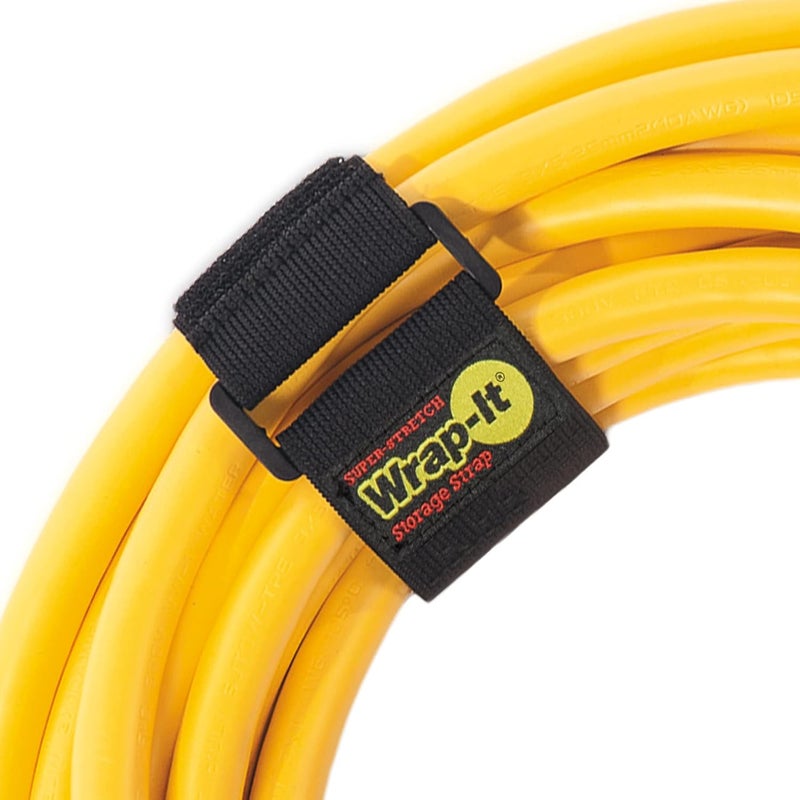 Wrap-It Storage Super-Stretch Straps - 12" (8 Pack) - Elastic Hook and Loop Cinch Straps - Image 1