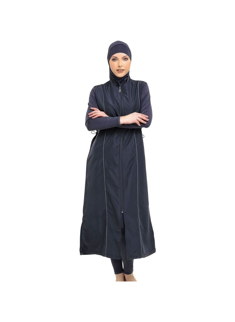 بي ايه ايي - بيفور اني ثينج - ملابس سباحة بوركيني إسلامية بأكمام كاملة للحجاب ( رمادي ) - Image 1
