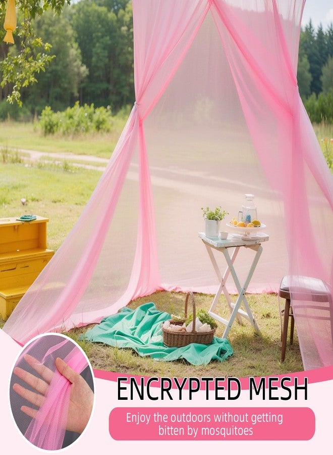 Mindsoft 4 Corners Mosquito Net for Mosquiteros para Camas Bed Canopies Netting Bed Drapes Rectangular Mosquito Mesh for Camping Home Outdoor Travel(Pink,L75 X W59 X H67 Inch,Opening) - Image 4
