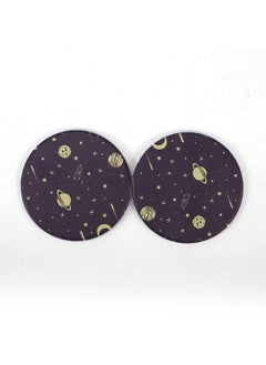 Dynippy Dynippy Compact Mirror Round Pu Leather Makeup Mirror for Purses Small Pocket Mirror Portable Hand Mirror Double-Sided with 2 x 1x Magnification for Woman Mother Kids Great Gift - Universe  - Image 4