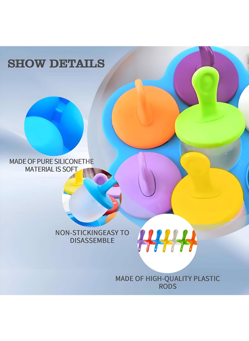 Generic - Silicone Ice Molds With 7 Safe Cavities, Including Plastic Sticks, Bpa-Free Molds For Kids, Perfect For Making Popsicles And Ice Cream, Easy To Assemble Collection - Image 1