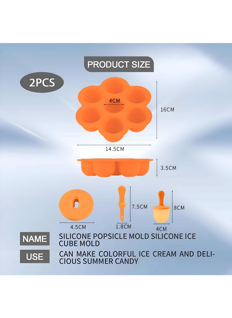 Generic - Silicone Ice Molds With 7 Safe Cavities, Including Plastic Sticks, Bpa-Free Molds For Kids, Perfect For Making Popsicles And Ice Cream, Easy To Assemble Collection - Image 1