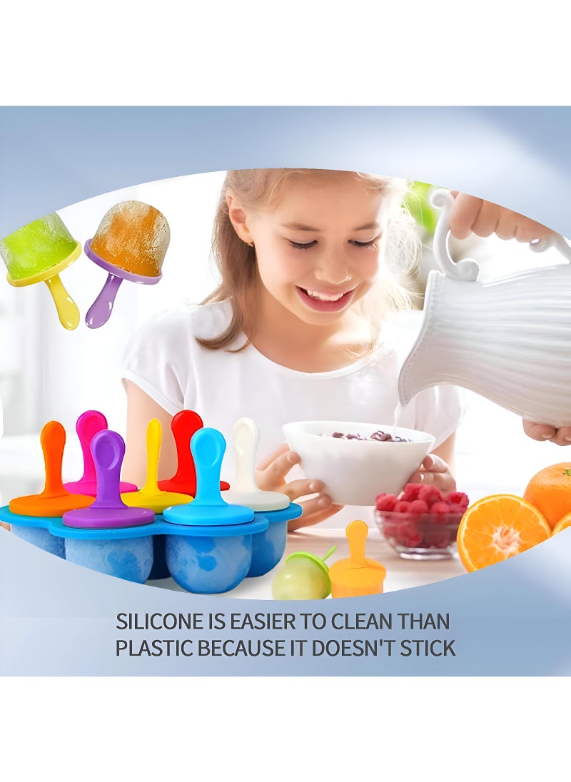 Generic - Silicone Ice Molds With 7 Safe Cavities, Including Plastic Sticks, Bpa-Free Molds For Kids, Perfect For Making Popsicles And Ice Cream, Easy To Assemble Collection - Image 1