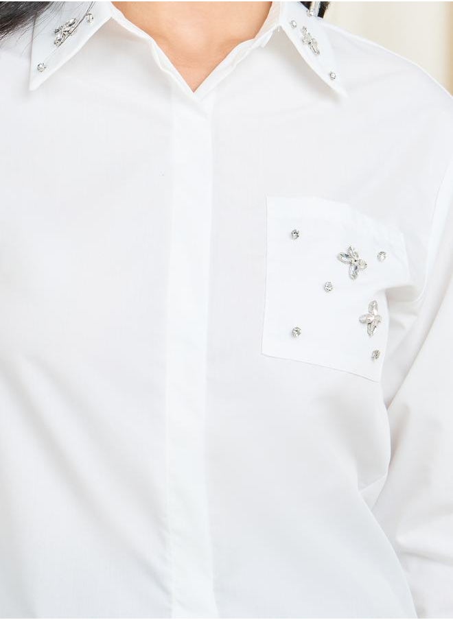 Styli - Embellished Detail Button Front Shirt - Image 1