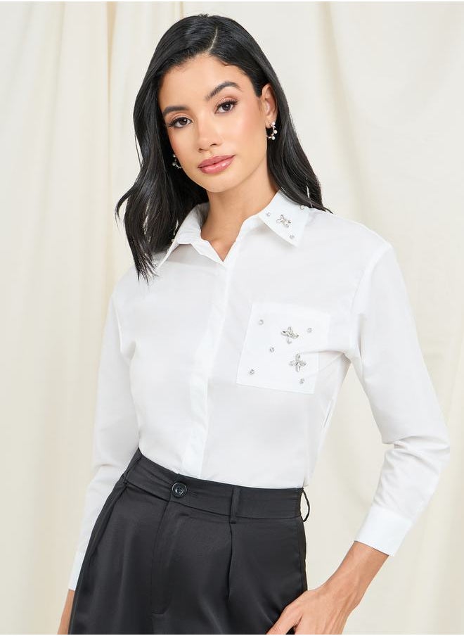 Styli - Embellished Detail Button Front Shirt - Image 1