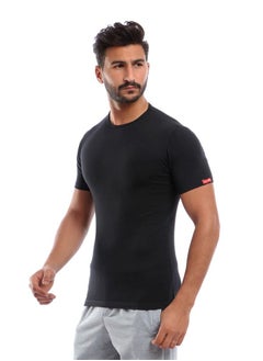 COTTONIL Round Neck cotton Stretch for Men - Black  - Image 2