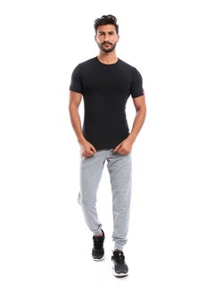 COTTONIL Round Neck cotton Stretch for Men - Black  - Image 5