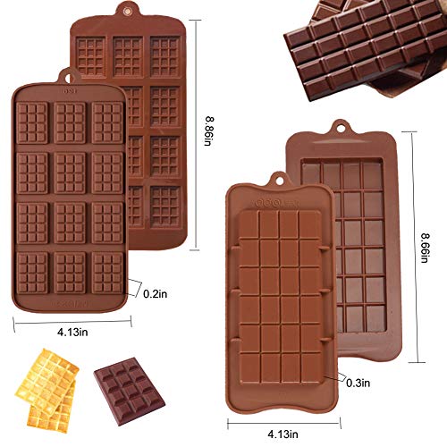Ausplua 5 Pack Chocolate Bar Molds,Ausplua Silicone Chocolate mold Candy Jelly Cake Baking Mould,Break-Apart Chocolate, Food Grade Non-Stick Silicone Protein and Energy Bar Molds - Image 3