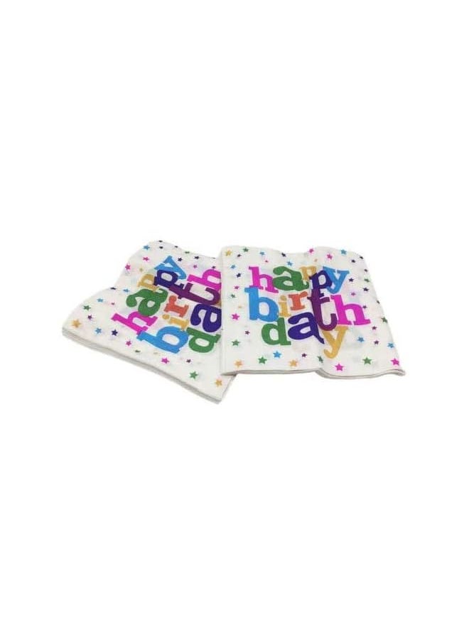Gulfdealz Kid's Birthday Themed Party Pack Disposable Tableware Set Decoration Party Supplies Birthday Table Cloth,Spoons,Plates,Napkins Set For 8 Persons - Multicolour  - Image 2