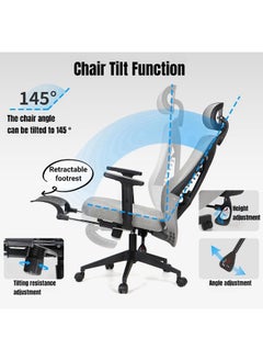 Ergonomic Office Chair, Height Adjustable Desk Chair with Lumbar Support Backrest & Headrest and Armrests, Swivel Mesh Comfort Computer Chair Black Gaming Chairs - pzsku/Z348F96C67D519E80F7F0Z/45/_/1718698038/cd26a879-d904-467d-8c56-0b8dc97469bf