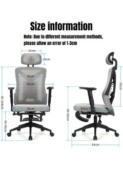 Ergonomic Office Chair, Height Adjustable Desk Chair with Lumbar Support Backrest & Headrest and Armrests, Swivel Mesh Comfort Computer Chair Black Gaming Chairs - pzsku/Z348F96C67D519E80F7F0Z/45/_/1718698108/633cc99c-735c-4ce9-a46d-0fa64620ac55