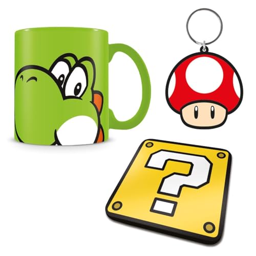 Nintendo Super Mario (Yoshi) Mug Coaster & Keychain - Image 1