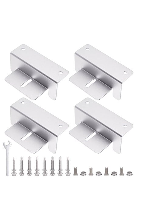 Solar Panel Mounting Bracket, 4Pcs Aluminum Solar Panel Z Brackets with Nuts and Bolts, Roof Solar Panel Bracket for RV, Boat, Wall, Caravans, Yacht and Other Off Gird Installation