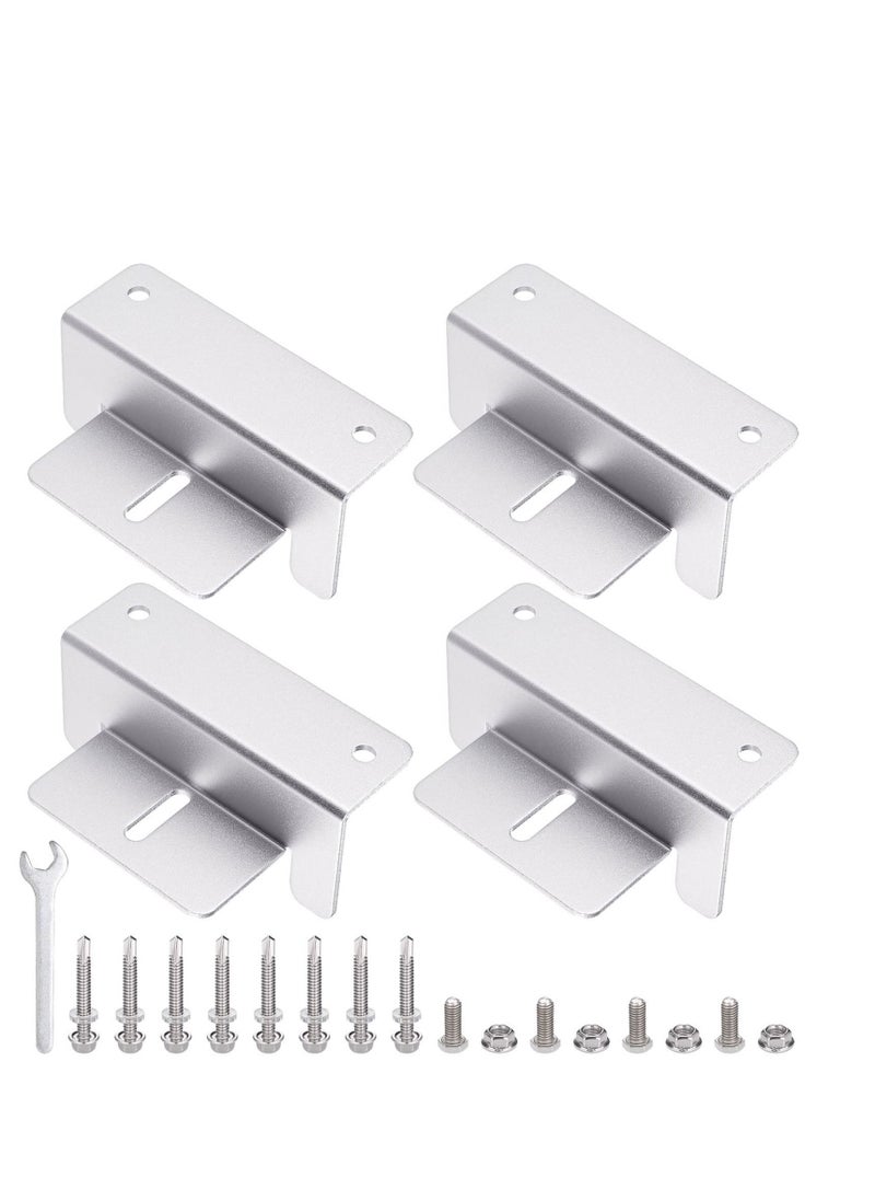 KASTWAVE - Solar Panel Mounting Bracket, 4Pcs Aluminum Solar Panel Z Brackets with Nuts and Bolts, Roof Solar Panel Bracket for RV, Boat, Wall, Caravans, Yacht and Other Off Gird Installation - Image 1
