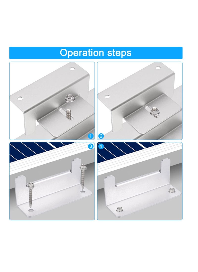 KASTWAVE - Solar Panel Mounting Bracket, 4Pcs Aluminum Solar Panel Z Brackets with Nuts and Bolts, Roof Solar Panel Bracket for RV, Boat, Wall, Caravans, Yacht and Other Off Gird Installation - Image 1
