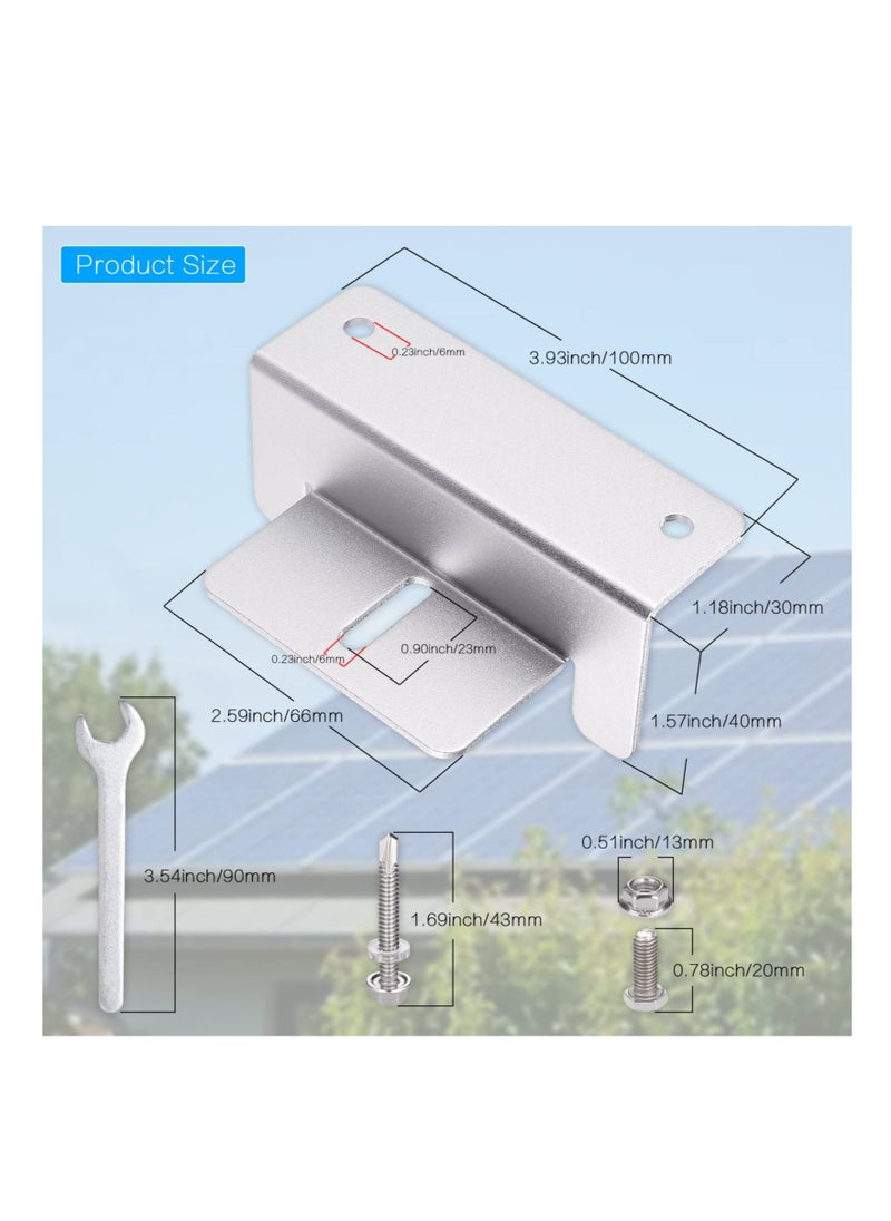 KASTWAVE - Solar Panel Mounting Bracket, 4Pcs Aluminum Solar Panel Z Brackets with Nuts and Bolts, Roof Solar Panel Bracket for RV, Boat, Wall, Caravans, Yacht and Other Off Gird Installation - Image 1