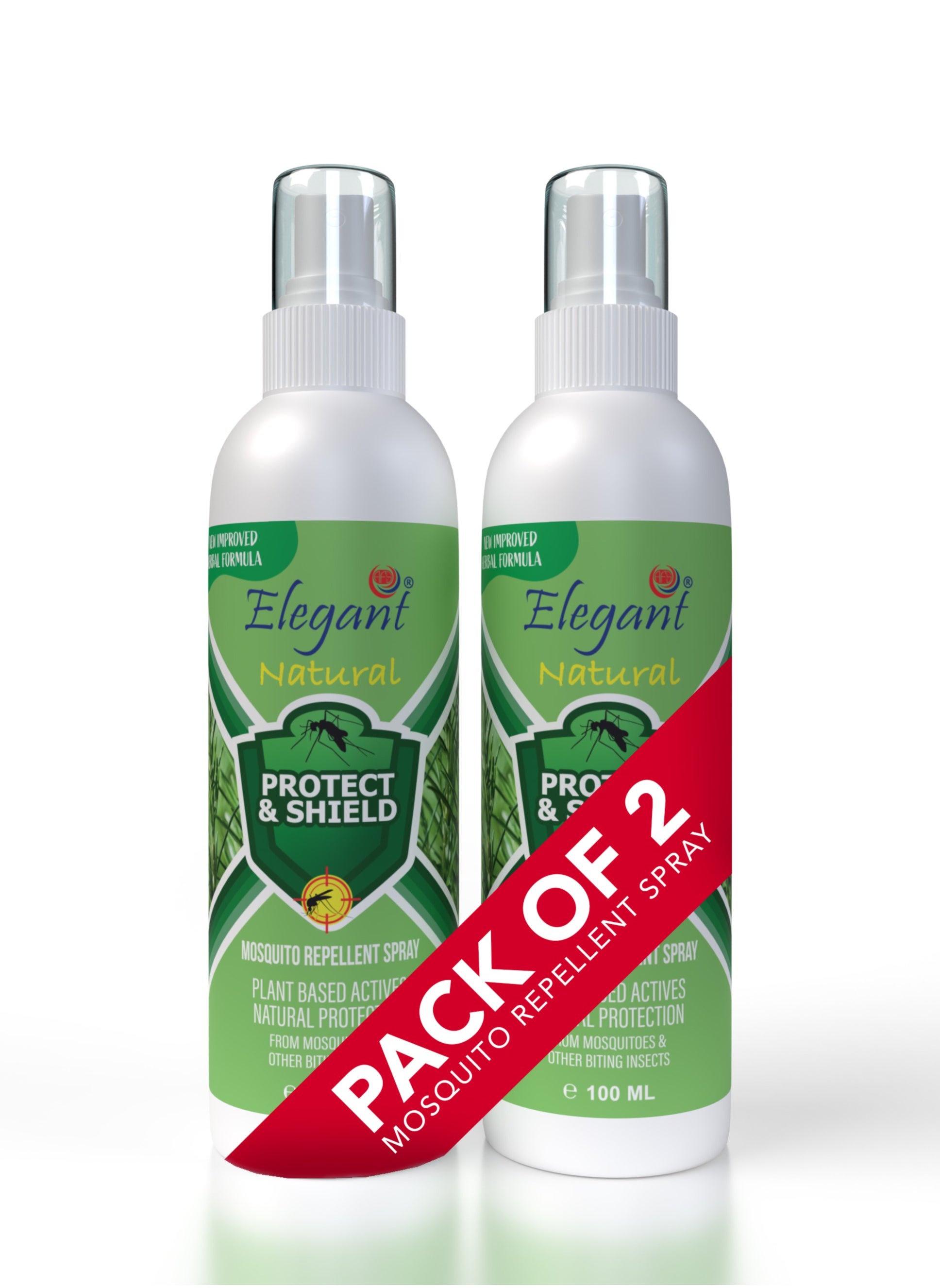 Elegant Natural Mosquito Repellant Spray 100ML Plant Based Twin Pack 