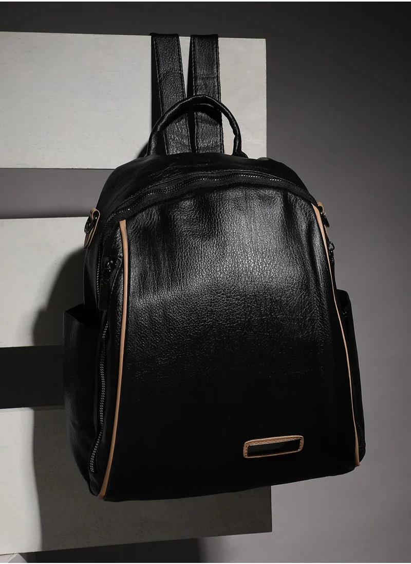 صوص هاوت Contrast Piping Backpack - Black