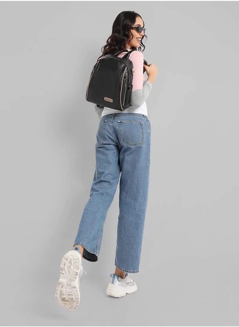 صوص هاوت Contrast Piping Backpack - Black