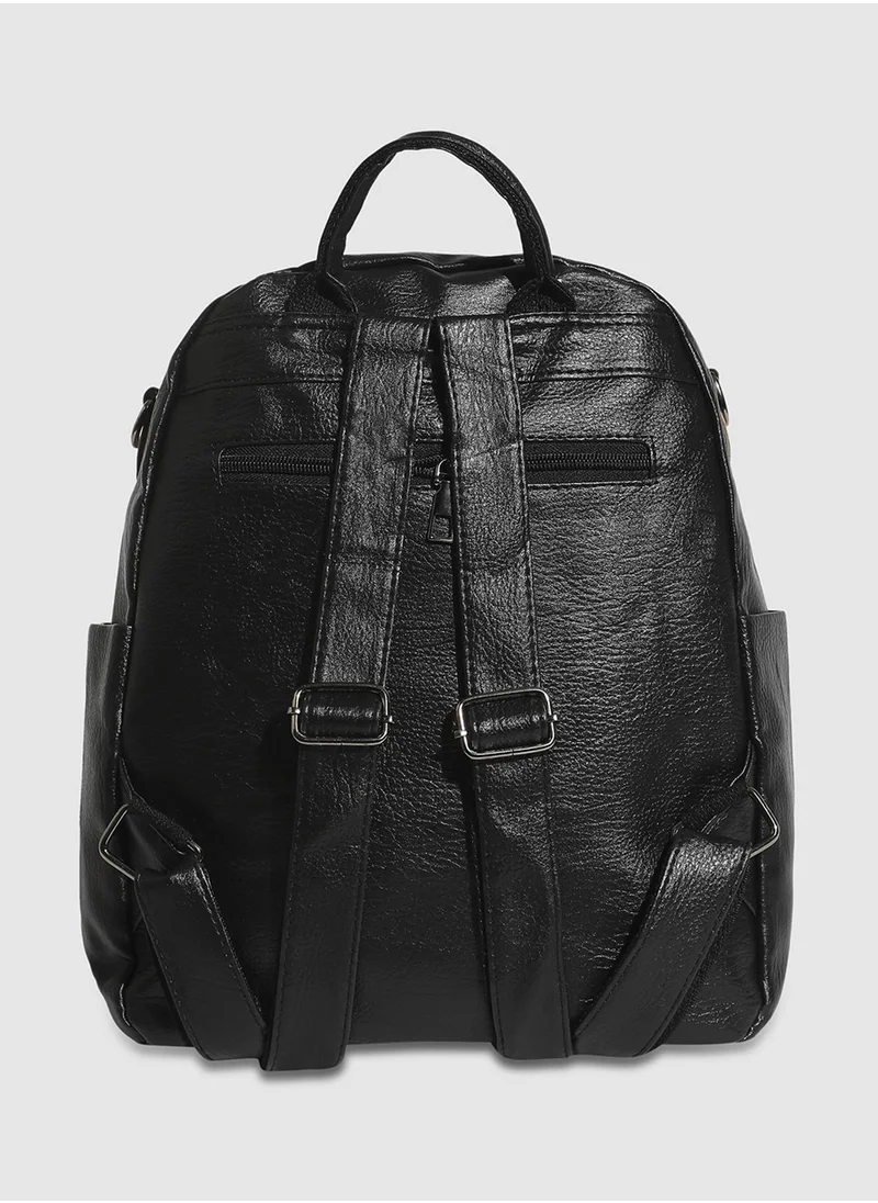 صوص هاوت Contrast Piping Backpack - Black