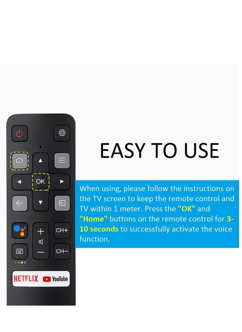 BURAQ Voice Remote Control for TCL Android TV, New Upgraded Replacement RC802V for TCL TVs, 40S330 32S330 40S334 32S334 70S430 32A325 32A323 65Q637 55S430 43S430 55Q637 43S434 75S434 32P30S  - Image 3
